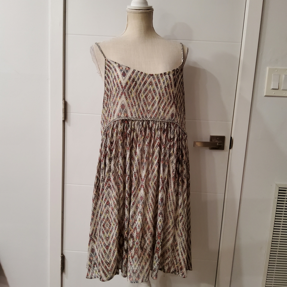 Free People Periscopes Plinted Pleated Babydoll Mini Dress Size M View 3